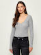 Guess Bodysuit Tessa V Neck Rib O4bm17kcda2 Grey Melange