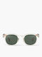 Izipizi Sun C Unisex Sunglasses with Transparent Plastic Frame and Green Polarized Lens