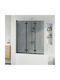 vidaXL Cabinet Duș cu Pliabil Ușă 130x138cm Dungi Negru