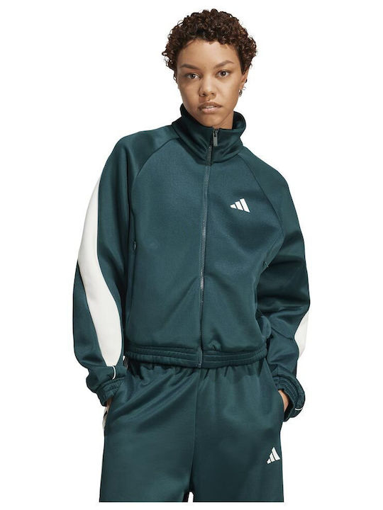 Track Top Γυναικεία Πλεκτή Ζακέτα σε Πράσινο Χρώμα