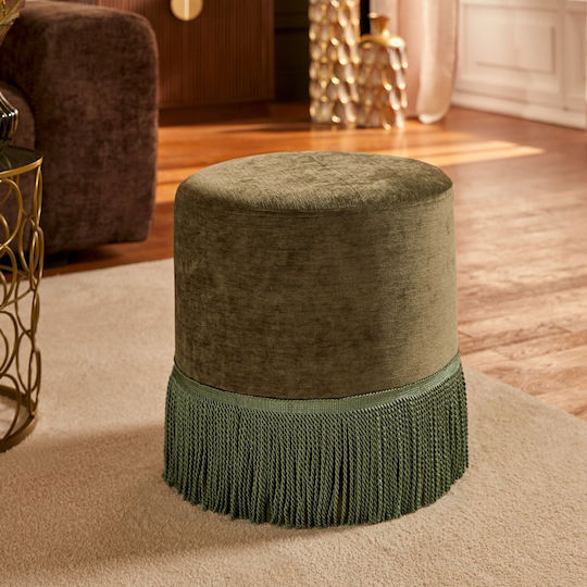 Stool For Living Room Upholstered with Fabric A-s Alanya Green 38x38x38cm