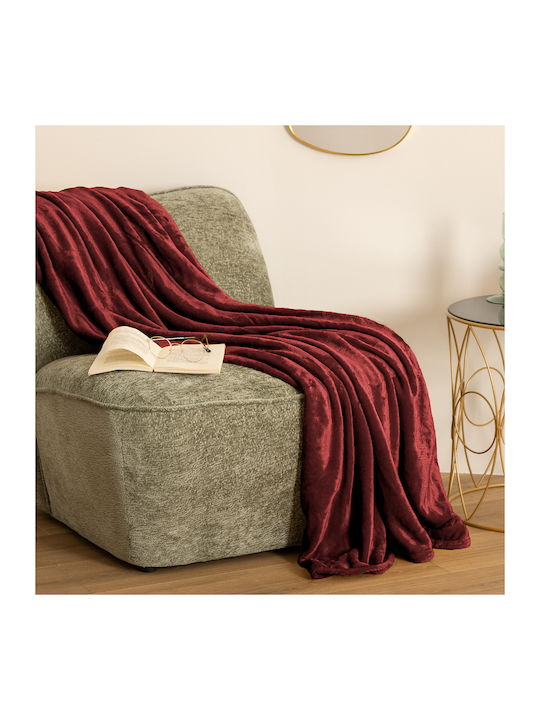 A-s Ollis Κουβέρτα Fleece Ημίδιπλη 180x230εκ. Red