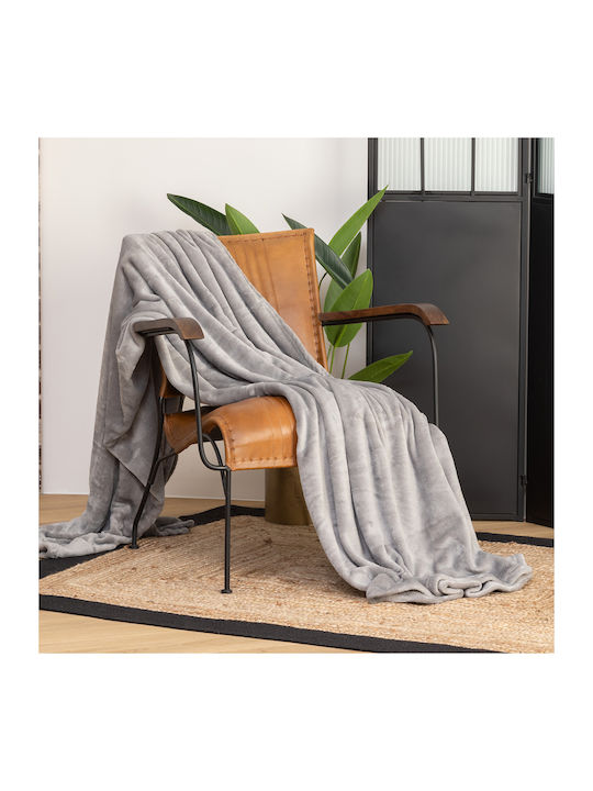 A-s Flannel Blanket Fleece Semi-double 180x230cm Grey