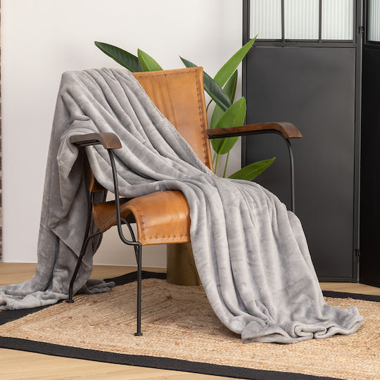 A-s Flannel Decke Fleece Halbdoppelt 180x230cm Graue