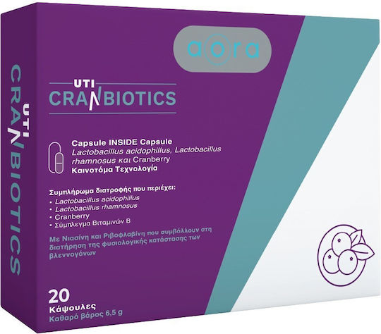 Aora UTI Cranbiotics Ειδικό Συμπλήρωμα Διατροφής 20 κάψουλες