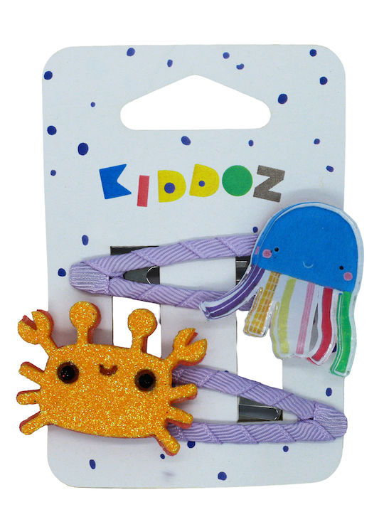 Kiddoz Σετ Παιδικά Κοκαλάκια με Κλιπ σε Πορτοκαλί Χρώμα