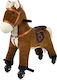 Chipolino Fabric Rocking Toy Horse for 3+ months with Sounds, Music & Wheels Brown