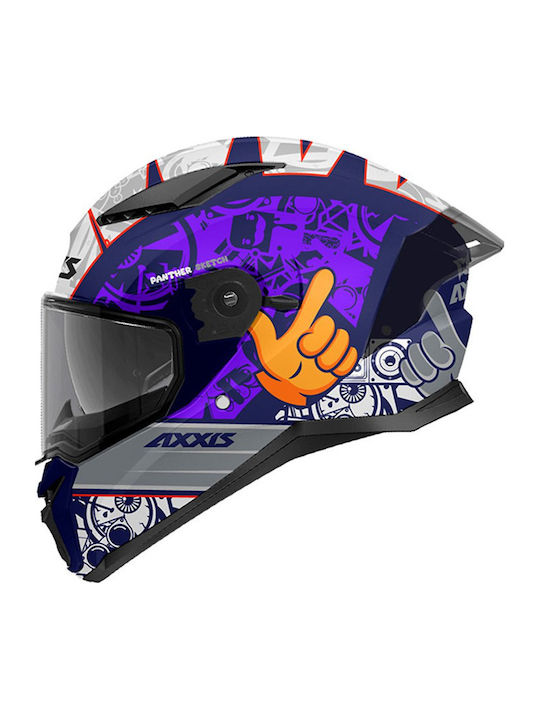 Axxis Panther Sketch B8 Gloss Motorcycle Helmet...