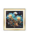 Decorative Painting Abstract Flowers In Plastic Frame 48x48 Cm