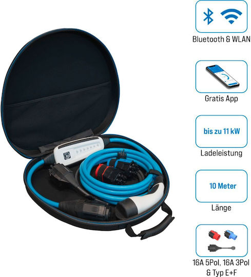 Nrgkick 16A Set Optimal Portable Three-Phase Charger 11kW with Built-in Cable 10m Type 2