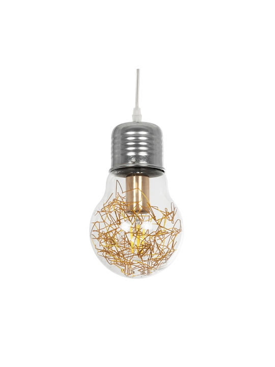 GloboStar Lamp Κρεμαστό Φωτιστικό Διάφανο με Ντουί E27 15x15x27εκ.