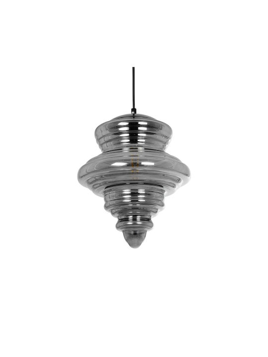 GloboStar Corte Pendant Light Black with Crystals for Socket E27 25x25x30cm
