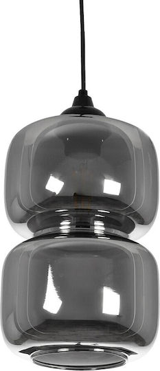 GloboStar Pendant Light Black with Crystals for Socket E27 18x18x31cm