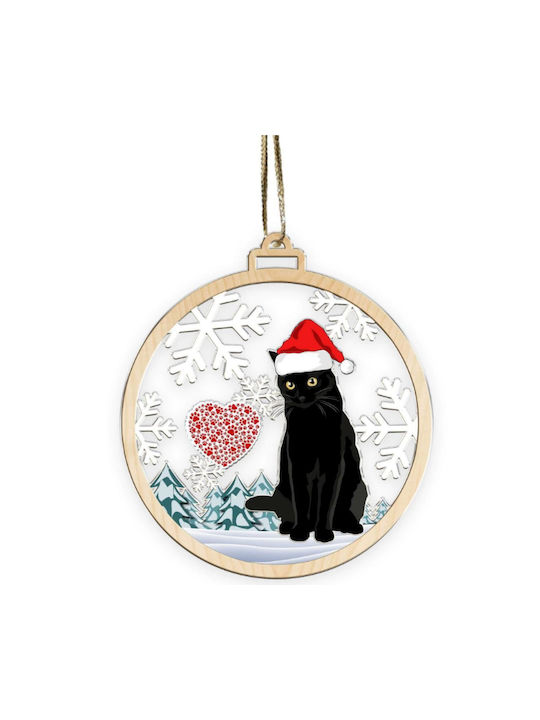 Ornament De Crăciun Pentru Brad Model Pisică Diam.7.2cm Ornament De Crăciun Pentru Brad Model Pisică Diam.7.2cm
