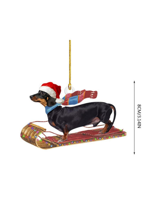 Χριστουγεννιάτικο Στολίδι Σκύλος Ράτσας Dachshund Διάστ.8x5cm