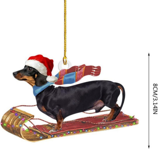 Коледна Украса Кученце Порода Dachshund Размер 8x5см