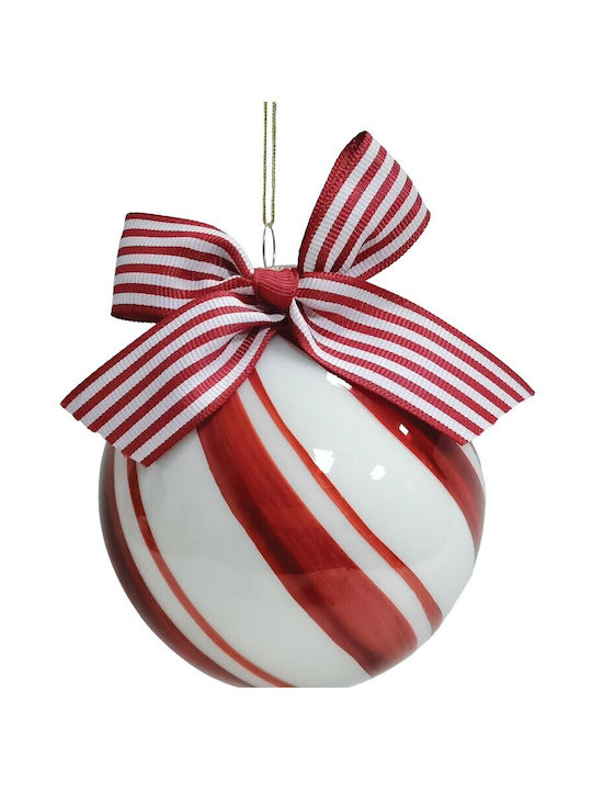 Rote Glasartige Weihnachtsbaumschmuck Kugel Ornament 10cm Set/4 Stück Lianos Xmas