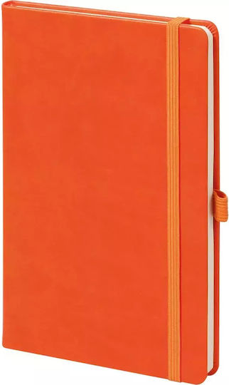 Pyrographic Leatherette Notebook Ruled with Elastic Orange 13x21cm