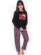 Comfort Kids' Pajamas Winter Cotton Black