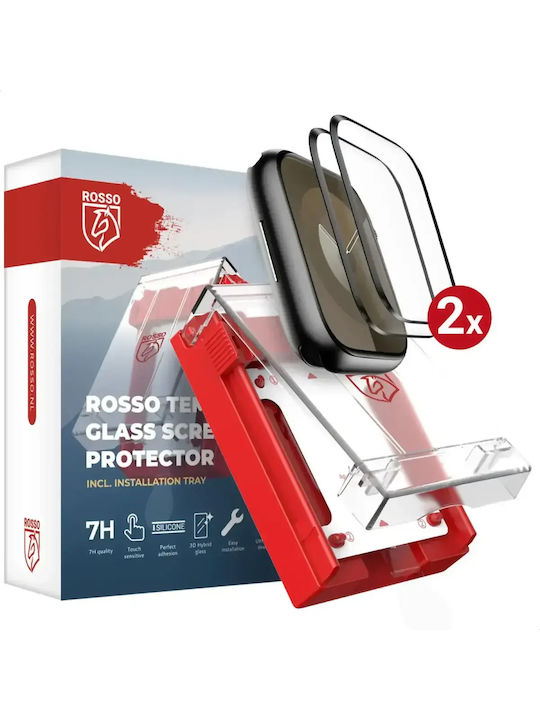 Tempered Glass Apple Watch 9 8 7 41mm Red Installation Tray Screen Protection Anti-Scratch Glass 2 Pieces Black 8719246474415