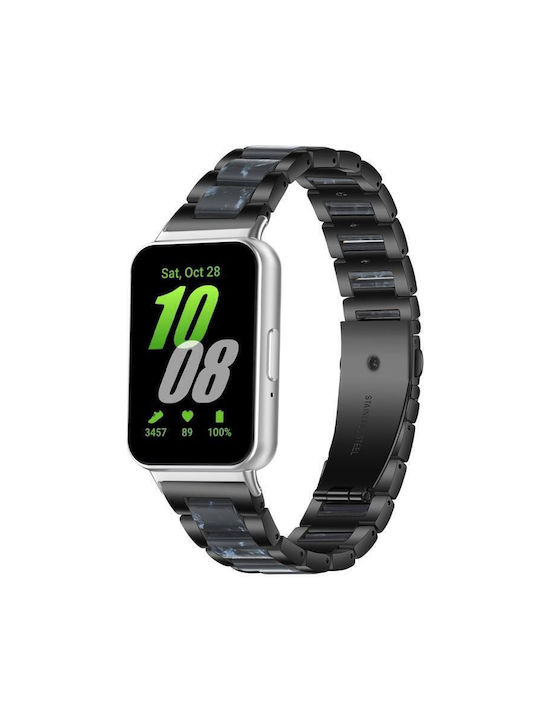 Метална Каишка За Часовник Три Мъниста Samsung Galaxy Fit3 Черно Синя