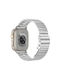 Wearable Strap Amazingthing Metal Titan Steel Silver Apple Watch 44 45 46 49mm