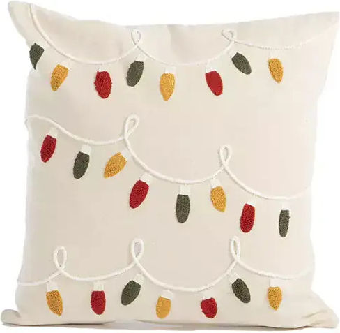 Възглавница Декоративна Коледна Пълнеж Happy Holiday Lights Бежова Nef-nef Homeware 45x45
