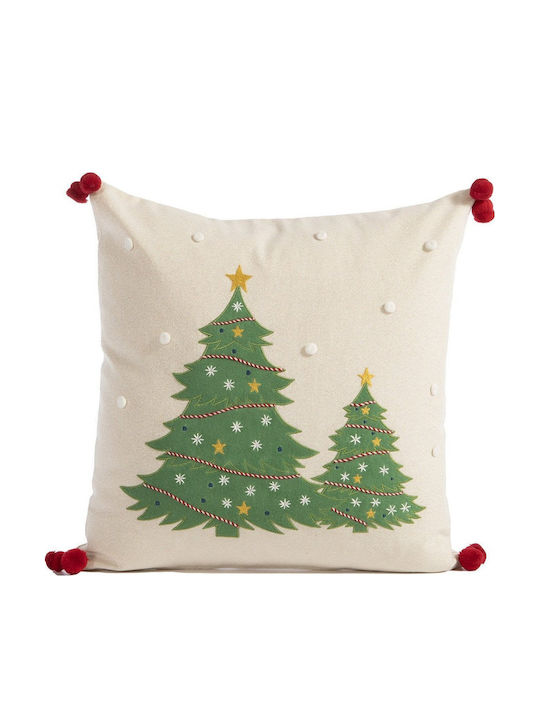 Decorative Christmas Pillow Filling Happy Holiday Tree Beige Nef-nef Homeware 45x45