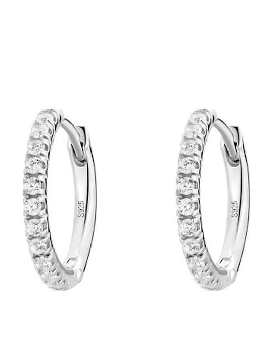 Gloria Hope Earrings Hoops made of Silver with Stones