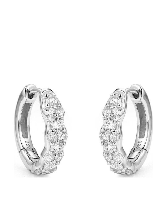 Gloria Hope Earrings Hoops made of Silver with Stones