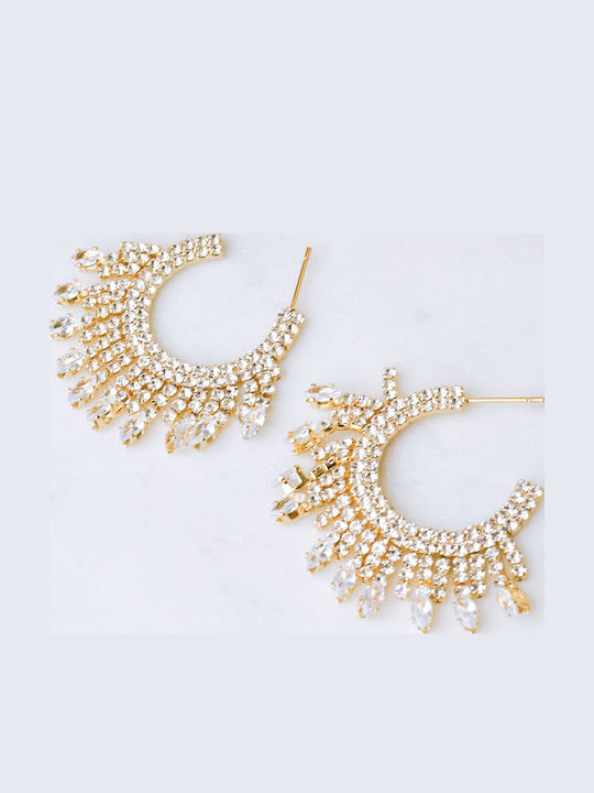 Makado Earrings Hoops made of Steel Gold Plated