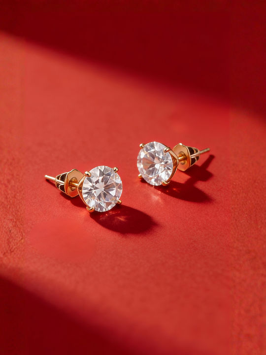 Chrysothemiss Women's Earrings Classic Spark Studs Round White Crystal Cz
