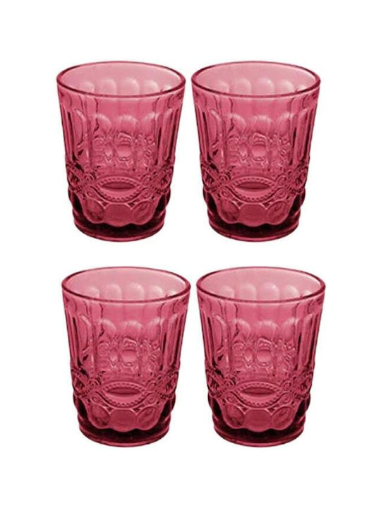 Ladelle Set Gläser aus Glas in Rosa Farbe 270ml 4Stück