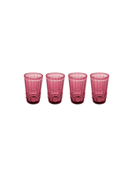 Ladelle Set of Glasses Water made of Glass in Pink Color 318ml 4pcs