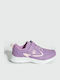 Kids Sports Shoes Running with Hoop & Loop Closure Purple