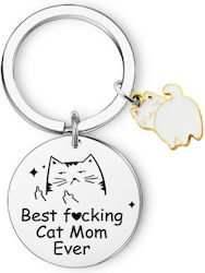 Μπρελόκ Γάτας Ανοξείδωτο Ατσάλι "best Cat Mom Ever" Διάμ.3cm Μπρελόκ Γάτας Ανοξείδωτο Ατσάλι "best Cat Mom Ever" Διάμ.3cm