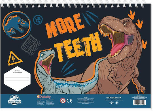 Drawing Pads Jurassic 23 X 33 40 Pcs Sticker Stencil 2 Pages Chrom More Teeth