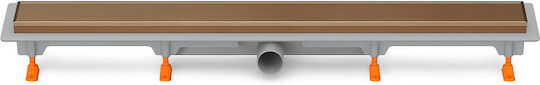 Linear Floor Drain Frame Stainless Steel Side Outlet D40 650mm Matte Bronze Grate Klasik Floor Ch650kn1br Chudej