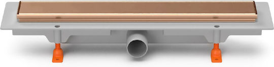 Linear Floor Drain Frame Stainless Steel Side Outlet D40 550mm Matte Bronze Grate Klasik Floor Ch550kn1br Chudej