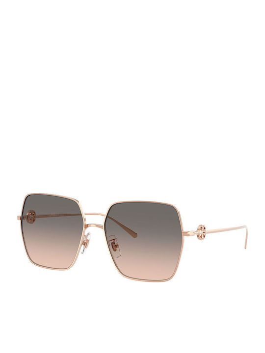 Tory Burch Damen Sonnenbrille mit Rose Gold Metall Gestell und Mehrfarbig Verlaufsfarbe Linse TY6118D-3358G9