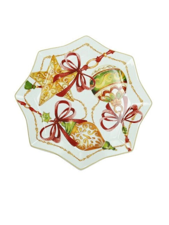 Brandani Christmas Porcelain Platter Gioco Di Luci 27cm