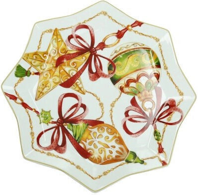 Brandani Christmas Porcelain Platter Gioco Di Luci 27cm