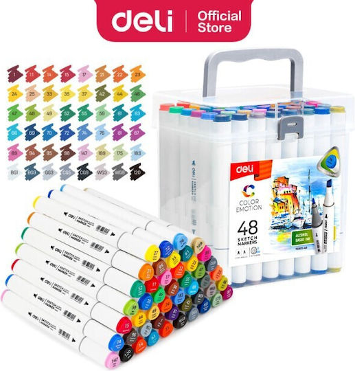 Deli Set 48 Markeri De Desen Cu Alcool