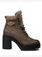 Jen Rombus Ghete Dama Ankle Boots Maro