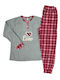 Lovelx Homewear Χειμερινό Γυναικείο Σετ Πιτζάμας Γκρι