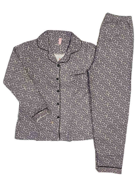 Lovelx Homewear Winter Women's Pyjama Set Gray