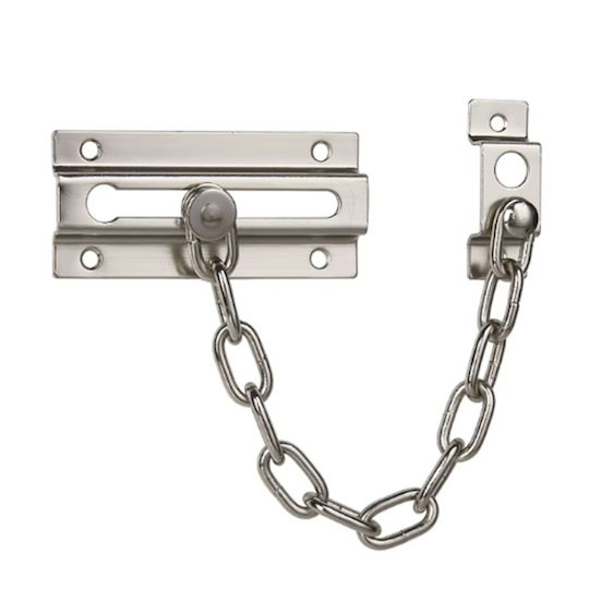 Lanț de Ușă de Securitate Antiefracție Încuietoare Zăvor pentru Ușă de Casă Stil Pătrat Argintiu