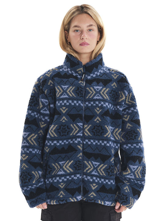 Emerson Women's Cardigan with Zipper Blue