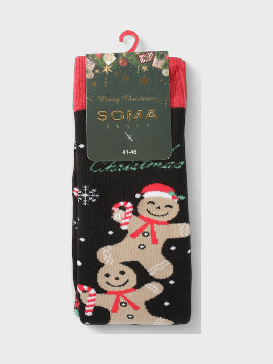 Soma Socks Χριστουγεννιάτικες Κάλτσες Μαύρο