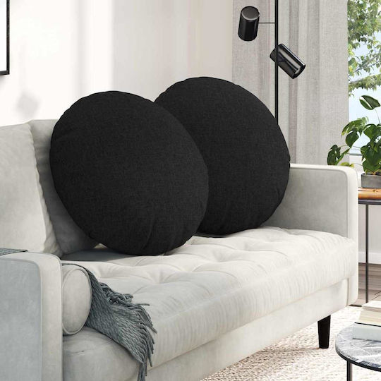 vidaXL Възглавница за диван Черно 2бр 60x60см.